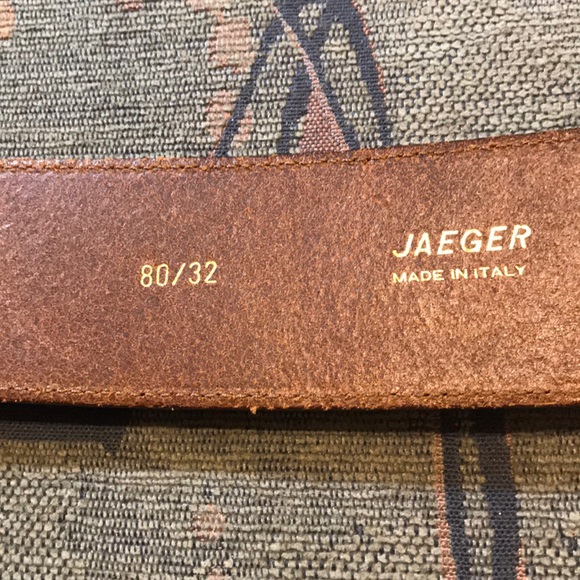 ——-SOLD————JAEGER LEATHER BELT MADE IN ITALY - Picture 6 of 9
